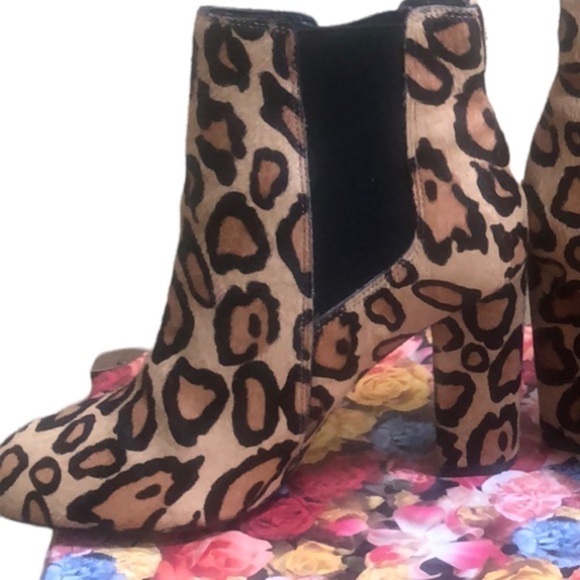 Sam Edelman Women’s Cow Hair Leopard Print Chunky Heel Ankle Boots Size 7.5 - Picture 5 of 14
